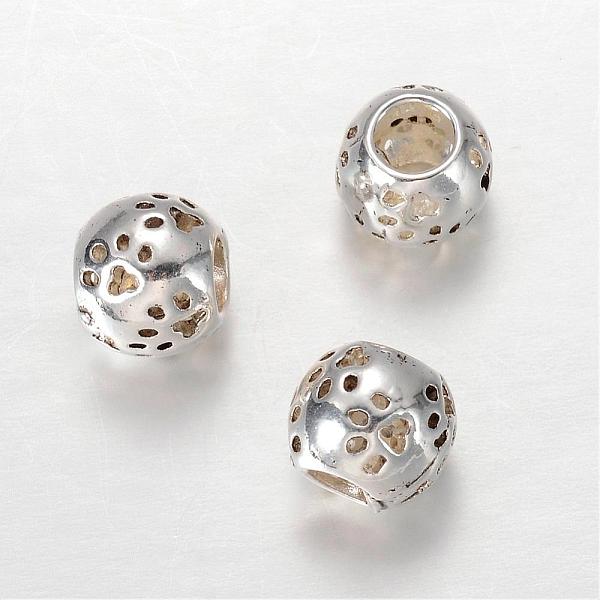 

PandaHall Rondelle Tibetan Style Alloy European Large Hole Beads, Antique Silver, 10x9mm, Hole: 4mm Alloy Rondelle
