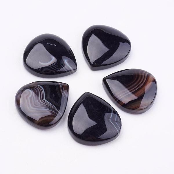 

PandaHall Natural Agate Cabochons, Dyed & Heated, teardrop, Black, 22~23x20~21x6mm Natural Agate Teardrop Black