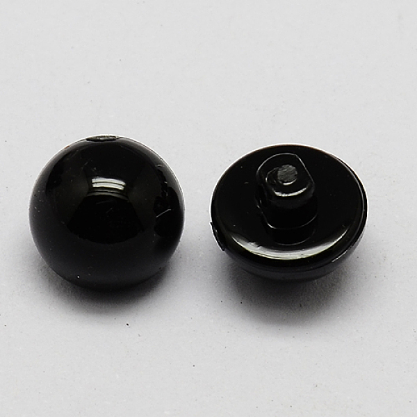 

PandaHall Taiwan Acrylic Dome Shank Buttons, 1-Hole, Black, 8x8mm, Hole: 1mm Acrylic Half Round Black