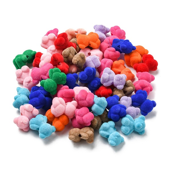 

PandaHall Flocky Acrylic Beads, Bear, Mixed Color, 19x16x12mm, Hole: 2.2mm Acrylic Bear Multicolor