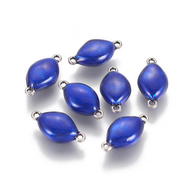 

PandaHall Alloy Enamel Links connectors, Enamelled Sequins, Oval, Platinum, Blue, 20.8x11x6.8mm, Hole: 1.6mm Alloy+Enamel Oval Blue
