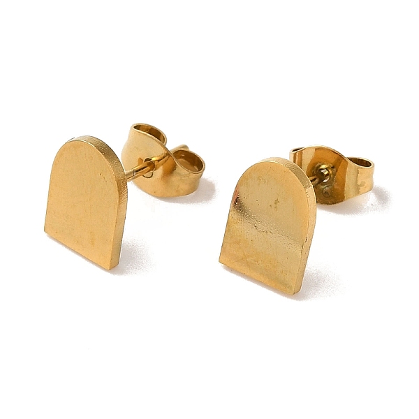 

PandaHall Vacuum Plating 304 Stainless Steel Stud Earrings, Plain Arch, Golden, 9x6.5mm 304 Stainless Steel Arch