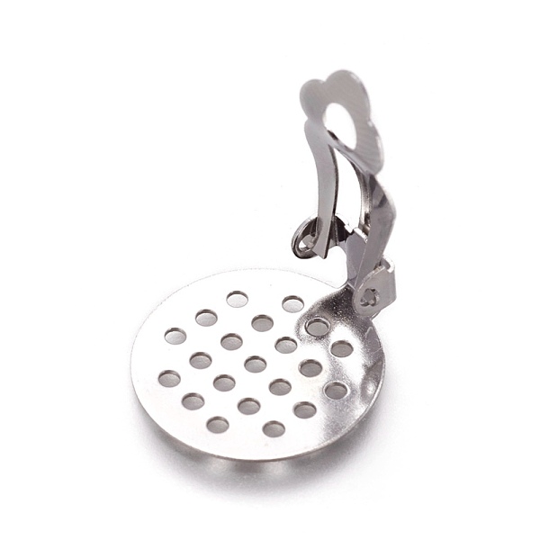 

PandaHall Stainless Steel Clip-on Earring Findings, with Round Flat Pad, For Non-pierced Ears, Stainless Steel Color, 20.5x18x8mm Stainless...