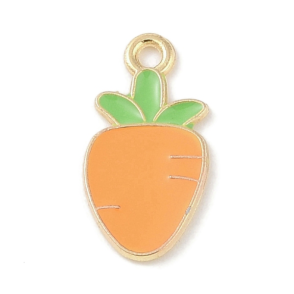 

PandaHall Food Series Alloy Enamel Pendants, Light Gold, Carrot, 20x10x1.5mm, Hole: 1.8mm Alloy+Enamel Carrot