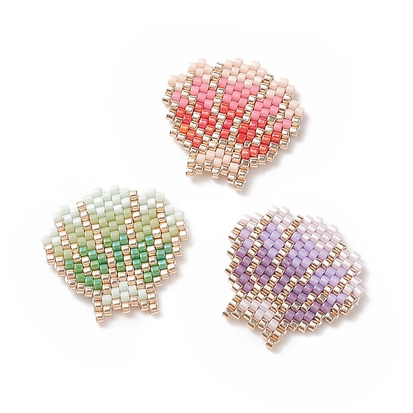 

PandaHall 3Pcs 3 Colors Handmade Japanese Seed Beads, Loom Pattern, Shell, Mixed Color, 22~23x22~23x2mm, 1pc/color Glass Shell Shape..., Multicolor