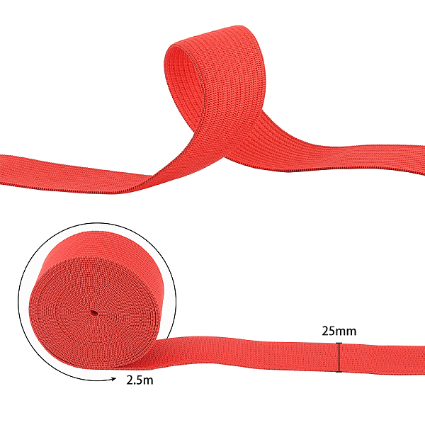 BENECREAT 30m/32.8Yard 25mm/1 Wide Ribbon Elastic Stretch Sewing Craft Elastic Band For Hair Ties Headbands