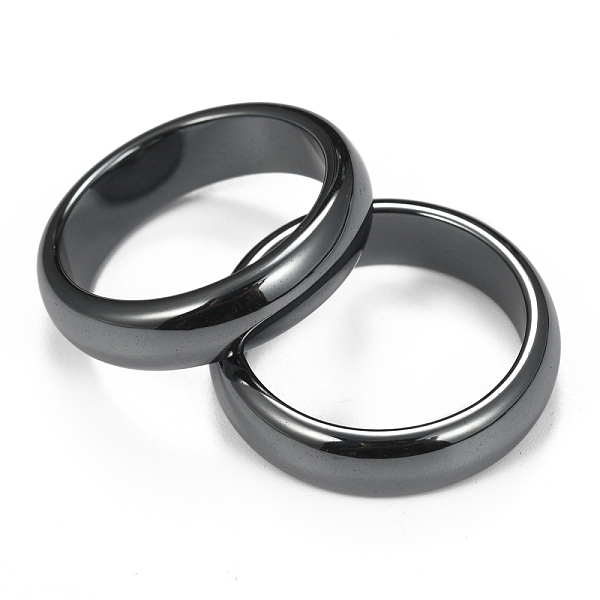 

PandaHall Non-Magnetic Synthetic Hematite Finger Rings, Black, 4mm, Inner Diameter: 20mm Non-magnetic Hematite Black