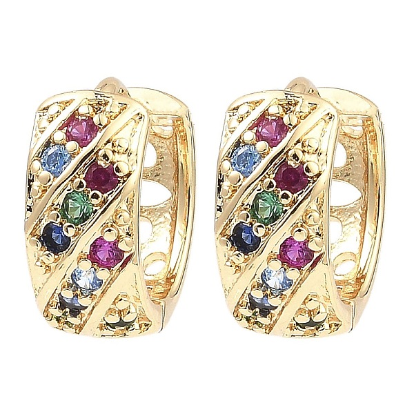 

PandaHall Brass with Colorful Cubic Zirconia Thick Hoop Earrings, Light Gold, 5x13mm Cubic Zirconia Ring