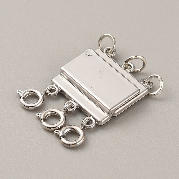 

PandaHall 3-Strand 6-Hole Alloy Box Magnetic Clasps, Multi-Strand Clasps, Necklace Layering Clasps, Platinum, 31mm, Rectangle: 21.5x18x4mm...
