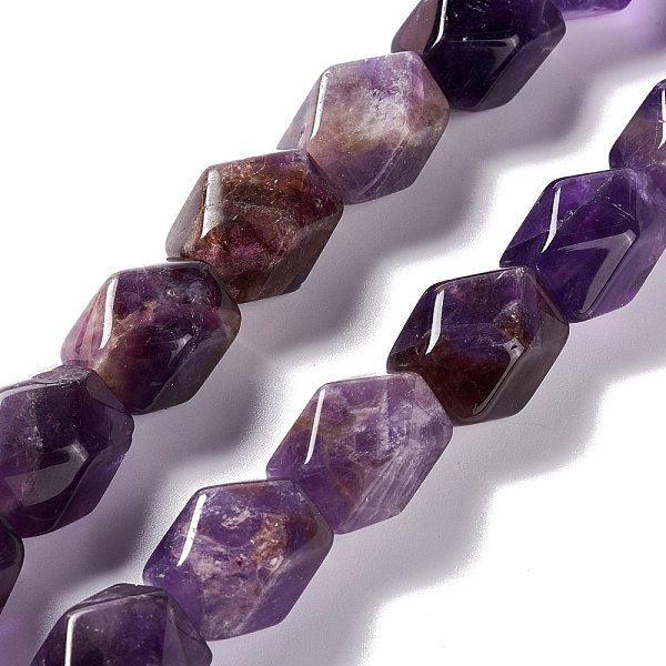 

PandaHall Natural Amethyst Beads Strands, Faceted, Rhombus, 13~19x9~17x9~17mm, Hole: 1mm, about 22pcs/strand, 15.83''~16.14''(40.2~41cm)...