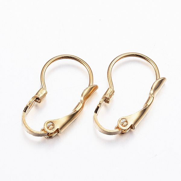 

PandaHall 304 Stainless Steel Leverback Earring Findings, Golden, 16.5x10x3.5mm, Pin: 0.8mm 304 Stainless Steel
