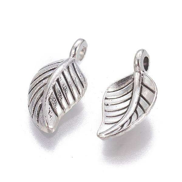 

PandaHall Tibetan Style Alloy Leaf Pendants, Cadmium Free & Lead Free, Antique Silver, 14.5x7.5x4mm, Hole: 2mm Alloy Leaf
