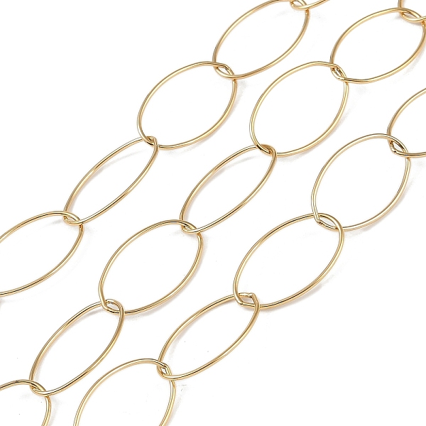 

PandaHall Ion Plating(IP) 304 Stainless Steel Link Chains, with Spool, Soldered, Real 18K Gold Plated, 25x15x1mm, about 32.81 Feet(10m)/Roll...