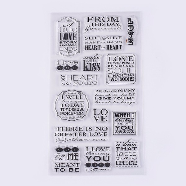 

PandaHall Silicone Stamps, for DIY Scrapbooking, Photo Album Decorative, Cards Making, Clear, 14~52x10~62mm Silicone Clear