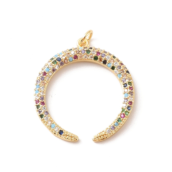 

PandaHall Rack Plating Brass Micro Pave Cubic Zirconia Pendants, Long-Lasting Plated, Cadmium Free & Lead Free, Double Horn/Crescent Moon...