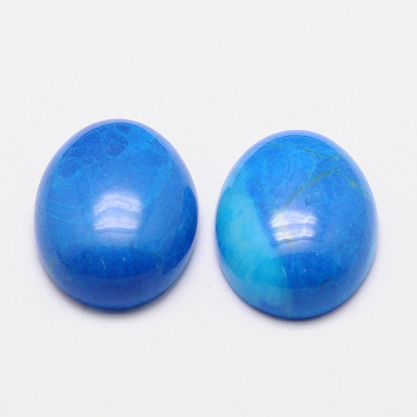 

PandaHall Natural Turquoise Cabochons, Dyed, Oval, Blue, 18x13x6mm Natural Turquoise Oval Blue