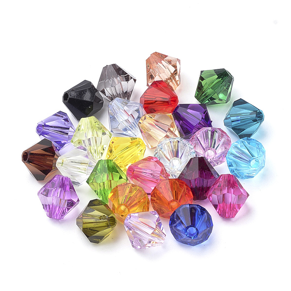 

PandaHall Transparent Acrylic Beads, Bicone, Mixed Color, 8x7.5mm, Hole: 2mm Acrylic Bicone Multicolor