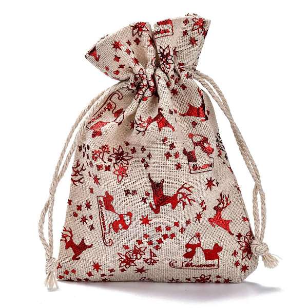 

PandaHall Cotton Gift Packing Pouches Drawstring Bags, for Christmas Valentine Birthday Wedding Party Candy Wrapping, Red, Deer Pattern...