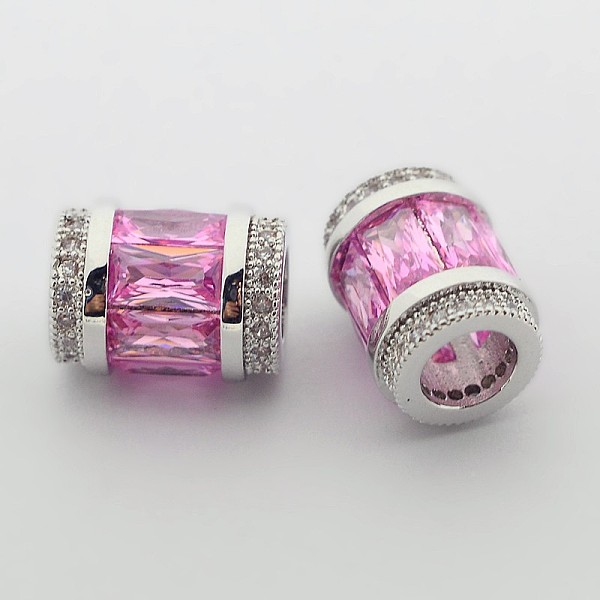 

PandaHall Brass Cubic Zirconia Barrel Beads, Cadmium Free & Nickel Free & Lead Free, Real Platinum Plated, Violet, 12x9mm, Hole: 5mm..., Purple