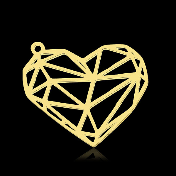 

PandaHall 201 Stainless Steel Pendants, Heart, Real 18K Gold Plated, 23x26x1mm, Hole: 1.4mm 201 Stainless Steel Heart