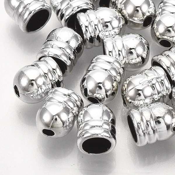

PandaHall UV Plating ABS Plastic Cord Ends, End Caps, Platinum, 6.5x5.5mm, Hole: 1.6mm, Inner Diameter: 4mm Plastic