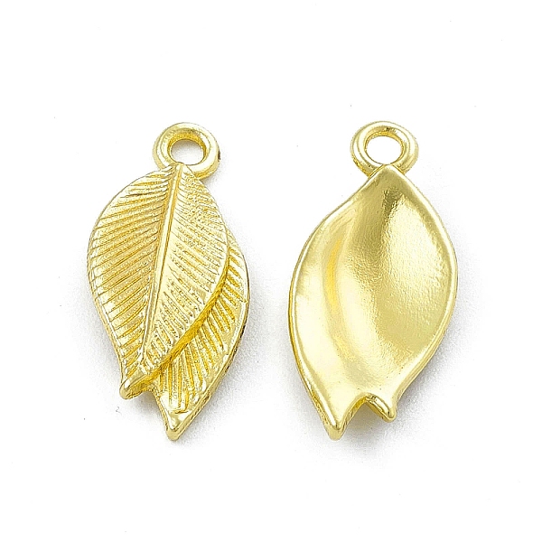 

PandaHall Rack Plating Alloy Pendants, Leaf Charm, Light Gold, 22x10x2.4mm, Hole: 1.8mm Alloy Leaf