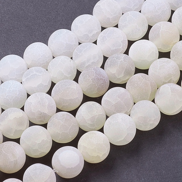 

PandaHall Natural Weathered Agate Beads Strands, Dyed, Frosted, Round, White, 10mm, Hole: 1mm, about 38pcs/strand, 15.35 inch Weathered...