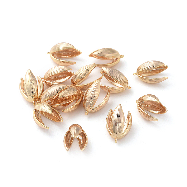 

PandaHall Brass Peg Bails Pendants, For Half Drilled Beads, Flower, Real 18K Gold Plated, 15.5x10.5x11mm, Hole: 0.8mm, Pin: 1mm Brass