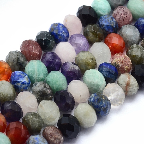 

PandaHall Natural Mixed Gemstone Beads Strands, Rondelle, Faceted, 9~10x6~7mm, Hole: 1mm, about 56pcs/strand, 15.3 inch(39cm) Mixed Stone...