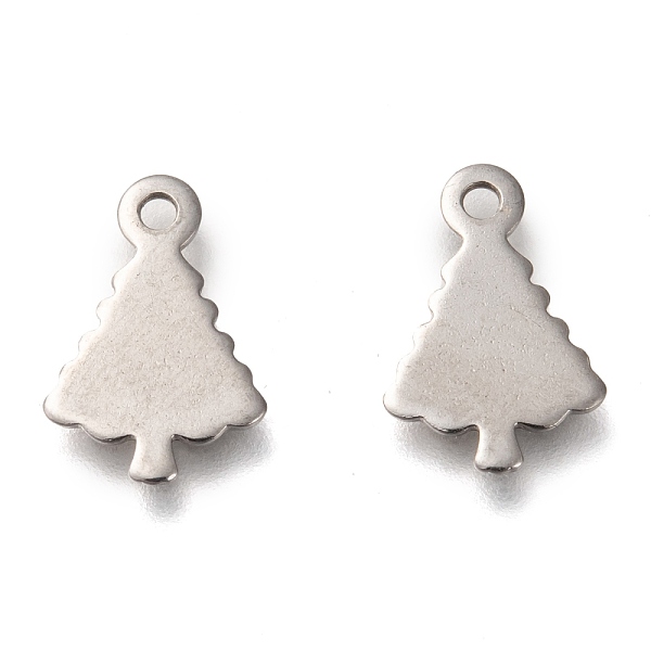 

PandaHall Christmas 201 Stainless Steel Charms, Christmas Tree, Stainless Steel Color, 14x9x0.7mm, Hole: 1.4mm 201 Stainless Steel Tree