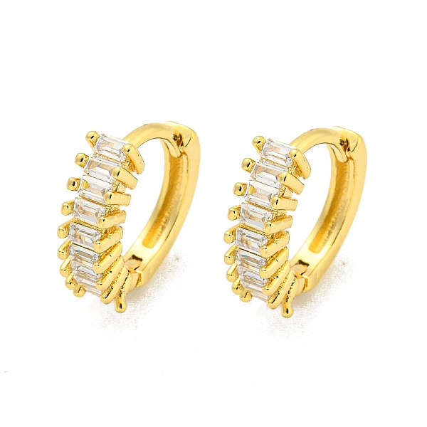 

PandaHall Brass Micro Pave Cubic Zirconia Hoop Earring, Real 18K Gold Plated, Ring, 14x4mm Brass Ring