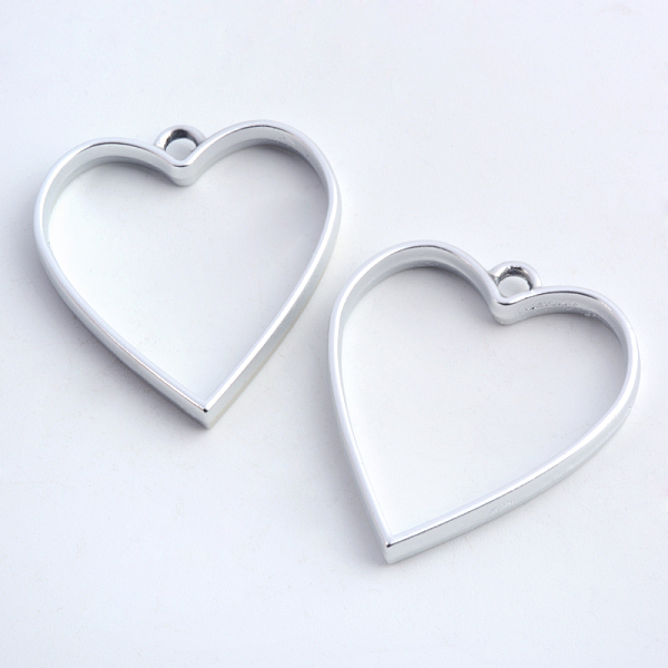 

PandaHall Rack Plating Alloy Heart Open Back Bezel Pendants, For DIY UV Resin, Epoxy Resin, Pressed Flower Jewelry, Hollow, Cadmium Free &...