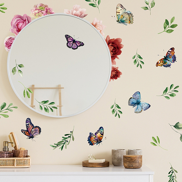 

PandaHall PVC Wall Stickers, Wall Decoration, Flower, 980x390mm, 2 sheets/set PVC Flower