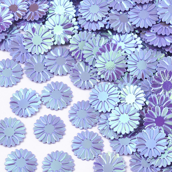 

PandaHall Ornament Accessories, PVC Plastic Paillette/Sequins Beads, AB Color, Flower, Slate Blue, 9x0.5mm, about 19600pcs/490g PVC Flower...