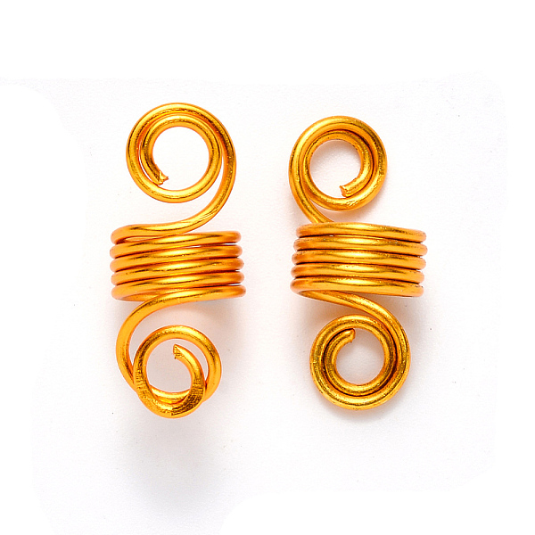 

PandaHall Aluminum Hair Braid Dreadlock Beads, Dread Cuff Coil, Wire Hair Coil Cuffs, 5 Loops, Gold, 22~23x10mm, Hole: 4mm, 8mm Inner...