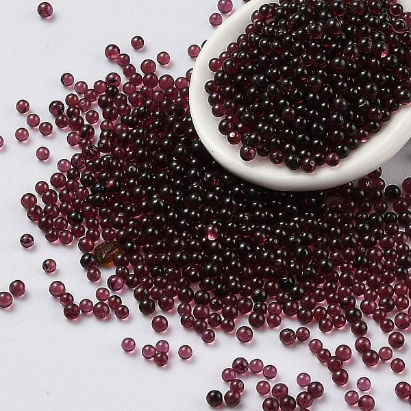 

PandaHall Natural Garnet Beads, No Hole, Round, 1.4~1.6mm Garnet Round