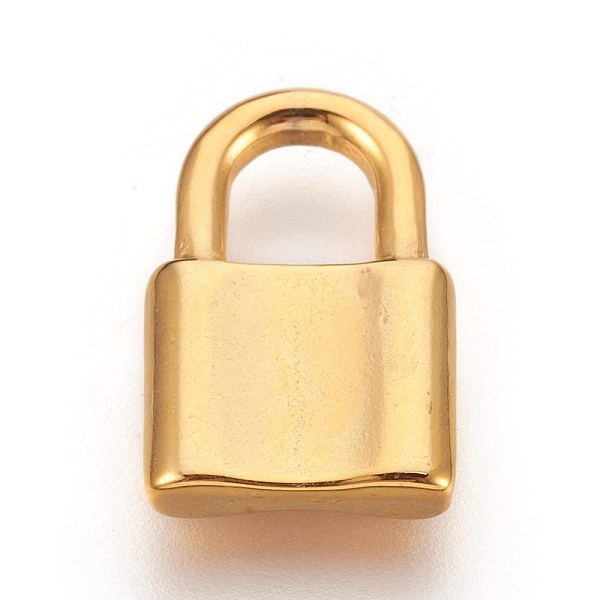 

PandaHall 304 Stainless Steel Pendants, Padlock, Golden, 19x12x3.5mm, Hole: 5.5x6.5mm 304 Stainless Steel Lock