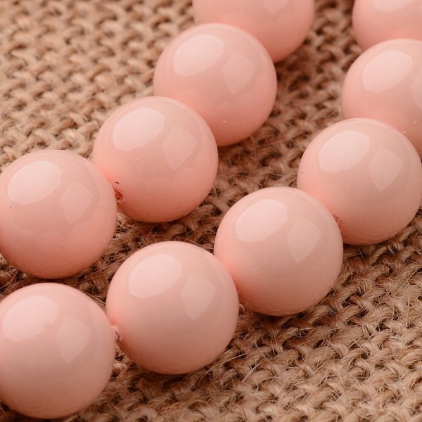 

PandaHall Polished Round Grade A Shell Pearl Bead Strands, Pink, 6mm, Hole: 1mm, about 64pcs/strand, 15.7 inch Shell Pearl Round Pink