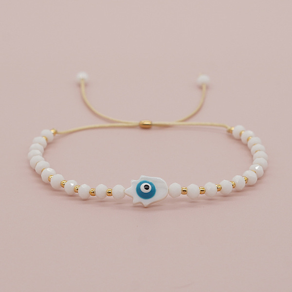 

PandaHall Bohemian Glass Evil Eye Bracelet Handmade Adjustable Beaded Wristband Glass