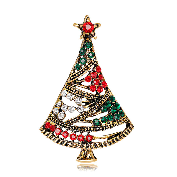 

PandaHall Colorful Christmas Tree Enamel Pin, Alloy Brooch for Backpack Clothes, Antique Golden, 47x30mm Alloy+Enamel