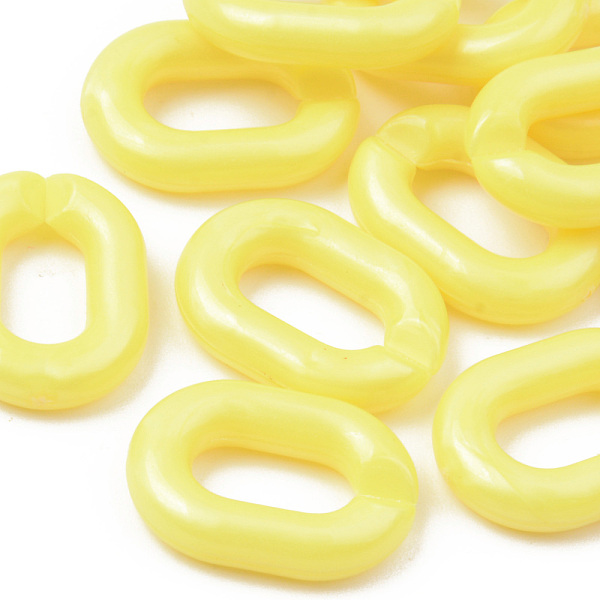 

PandaHall Opaque Acrylic Linking Rings, Quick Link Connectors, For Jewelry Cable Chains Making, Oval, Yellow, 19x14x4mm, Inner Diameter...