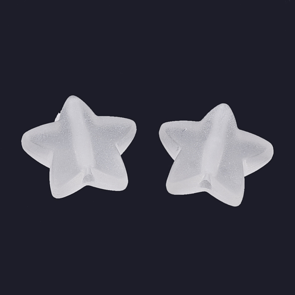 

PandaHall Transparent Frosted Acrylic Beads, Star, Clear, 13x14x5mm, Hole: 1.5mm Acrylic Star Clear