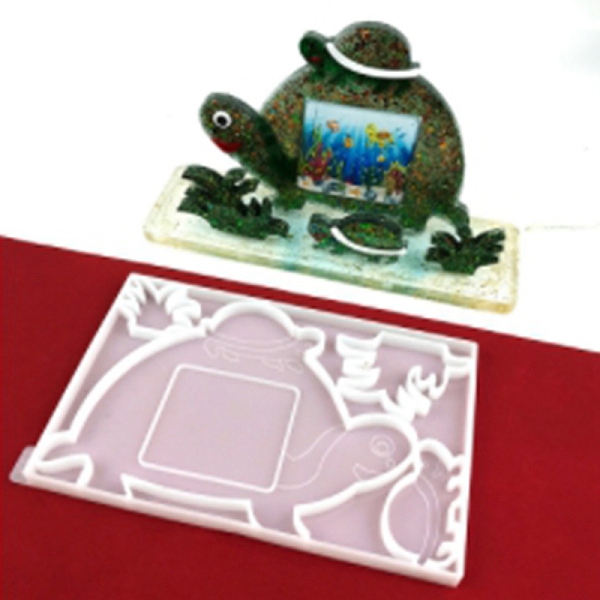

PandaHall DIY Tortoise Photo Frame & Grass Decoration Silicone Molds, Resin Casting Molds, for UV Resin & Epoxy Resin Craft Making, White...