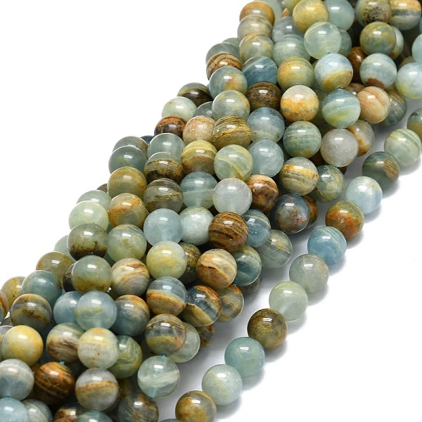 

PandaHall Natural Blue Calcite Beads Strands, Round, 10mm, Hole: 1mm, about 37pcs/strand, 15.55''(39.5cm) Calcite Round
