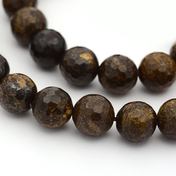

PandaHall Faceted Natural Bronzite Round Bead Strands, 6mm, Hole: 1mm, about 31pcs/strand, 7.5 inch Bronzite Round