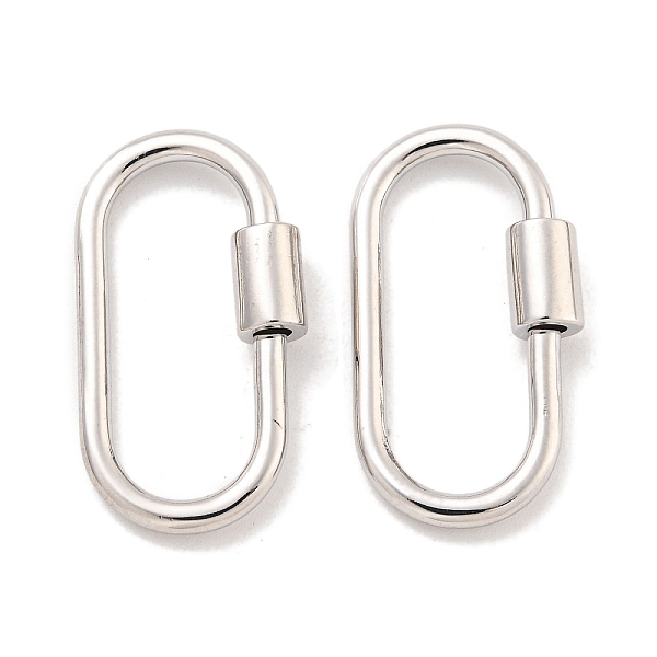 

PandaHall Brass Spring Ring Clasps,Long-Lasting Plated, Lead Free & Cadmium Free, Oval, Platinum, 25x13.5x2~4mm Brass