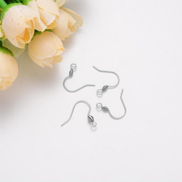 

PandaHall 304 Stainless Steel Earring Hooks, Ear Wire, with Horizontal Loop, Stainless Steel Color, 15~17x17mm, Hole: 2mm, 21 Gauge, Pin...
