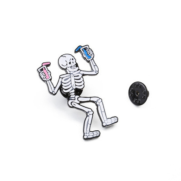 

PandaHall Safety Brooch Pin, Alloy Enamel Badge for Suit Shirt Collar, Skull, 44x29mm Alloy+Enamel Skull