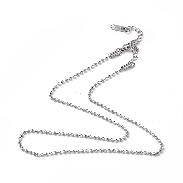 

PandaHall 304 Stainless Steel Ball Chain Necklace for Men Women, Stainless Steel Color, 15.91 inch(40.4cm) 304 Stainless Steel