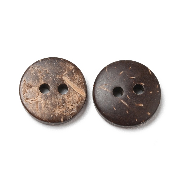 

PandaHall 2-Hole Natural Coconut Buttons, Flat Round, Coconut Brown, 11x2.5mm, Hole: 1.5mm Coconut Flat Round